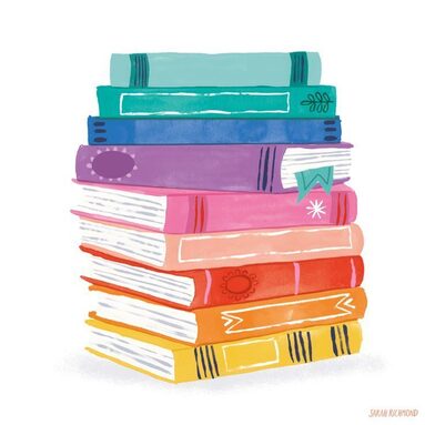 Rainbow book stack is a fun and creative way to….jpg